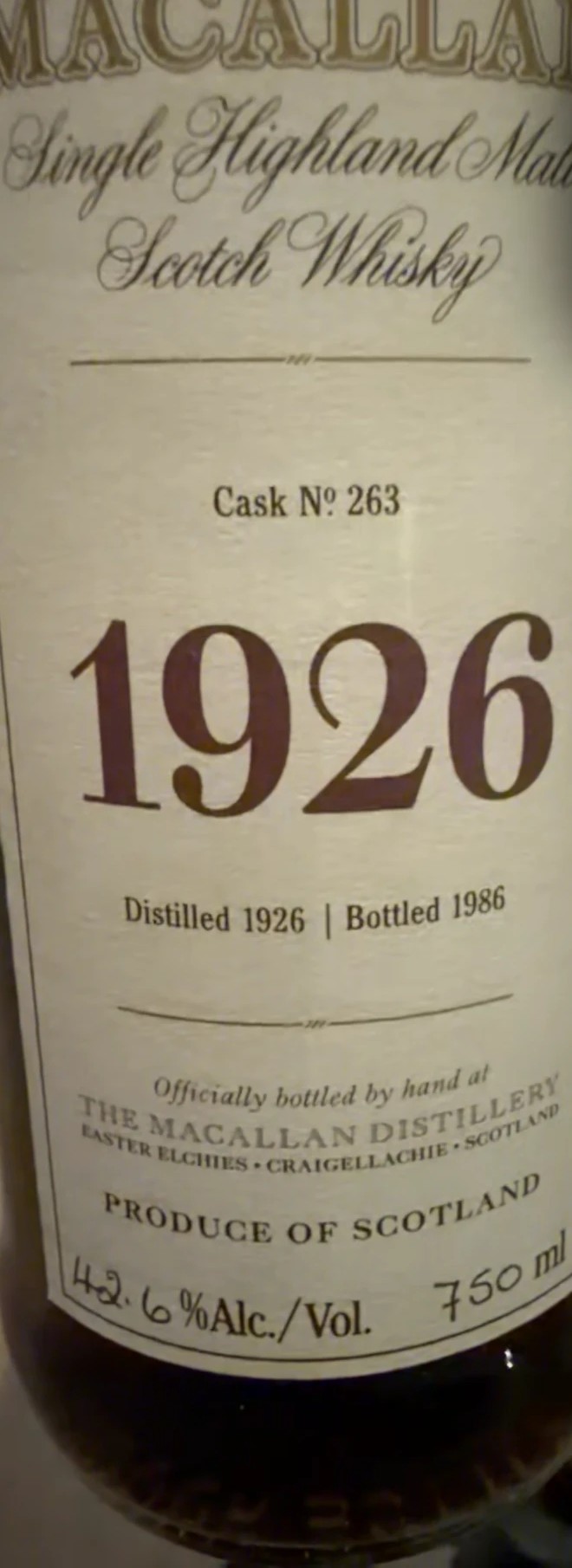 Label Detail — Cask No. 263